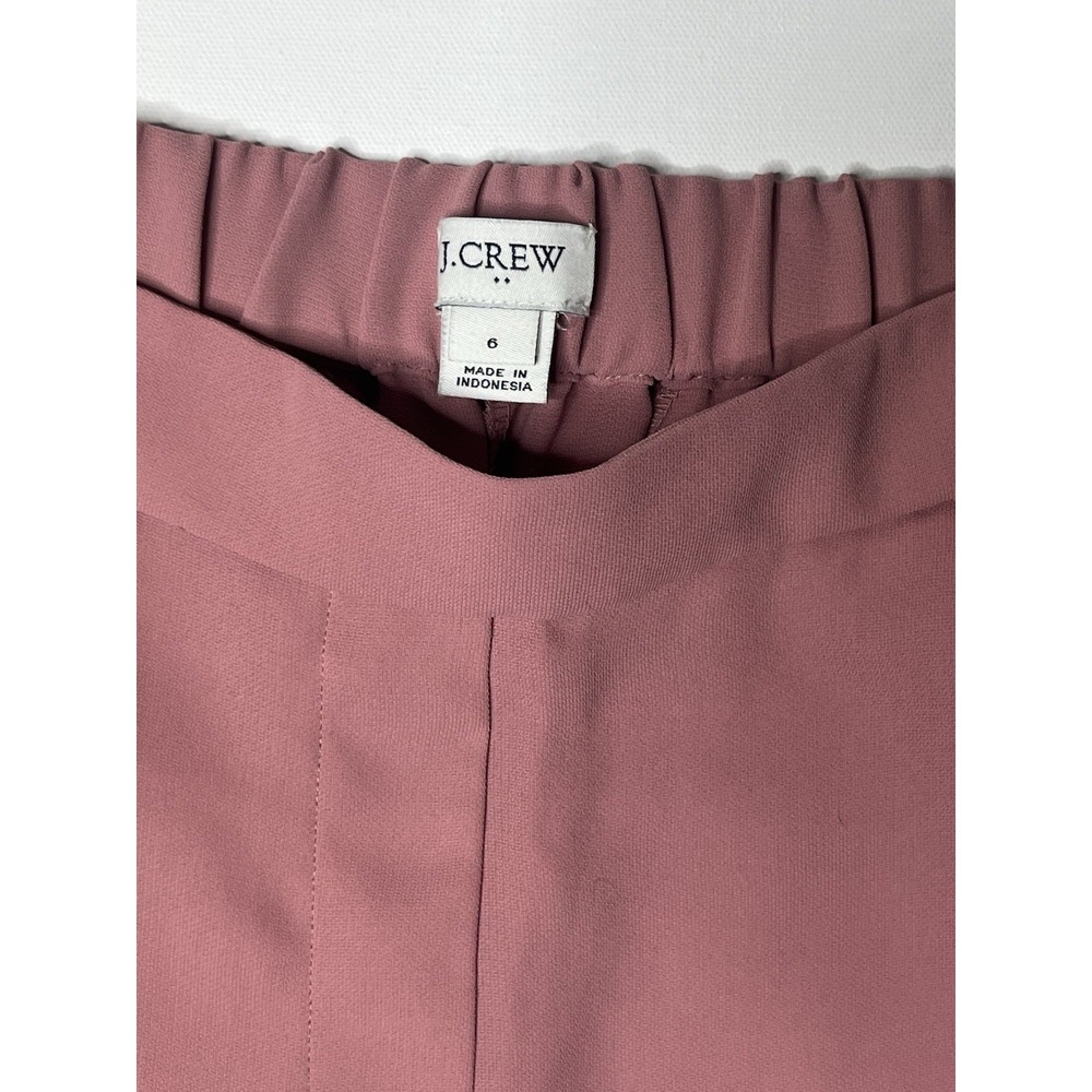 J.Crew Drapey Rose Ash Pants Mid-Rise Wash Elastic Straight Leg Pull-On Size 6 - Picture 3 of 6